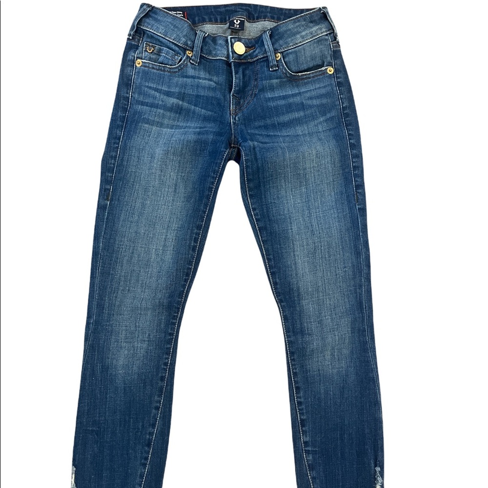 TRUE RELIGION Halle Mid Rise Super Skinny Jeans
